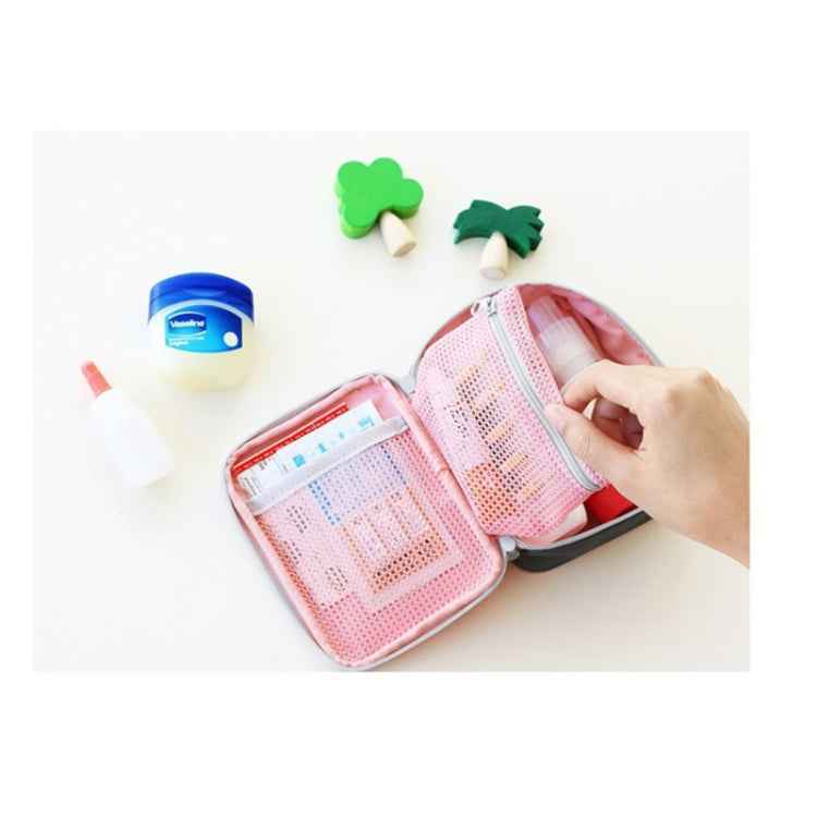 Cute Heart Mini Medicine Bag First Aid Medical Emergency Kits Organizer Outdoor Household Pill Bag, Size: 13x10x4cm, 13x10x4cm(Grey), 13x10x4cm (Pink)