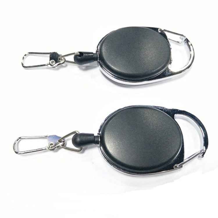 2 PCS Retractable Pull Badge Reel Zinc Alloy ABS ID Lanyard Name Tag Card Badge Key Ring Chain Clips
