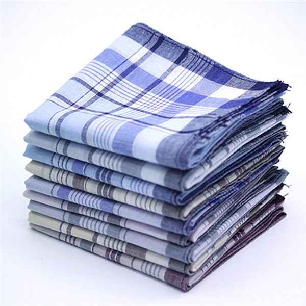 Multicolor Plaid Stripe Men Pocket Squares Business Chest Towel Handkerchiefs 100% Cotton