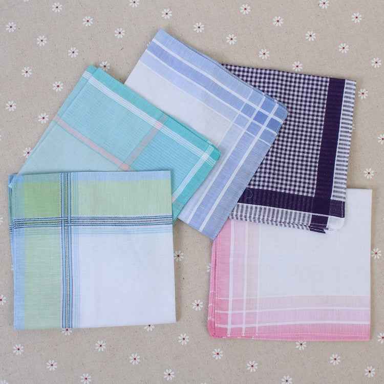 Multicolor Plaid Stripe Men Pocket Squares Business Chest Towel Handkerchiefs 100% Cotton