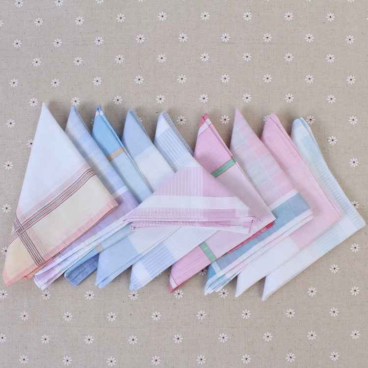 Multicolor Plaid Stripe Men Pocket Squares Business Chest Towel Handkerchiefs 100% Cotton