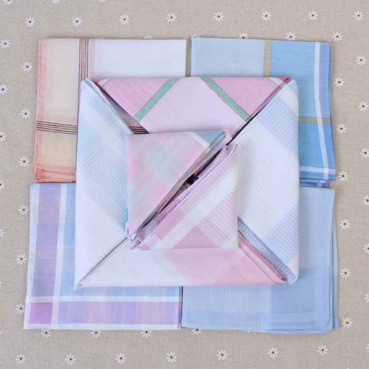 Multicolor Plaid Stripe Men Pocket Squares Business Chest Towel Handkerchiefs 100% Cotton