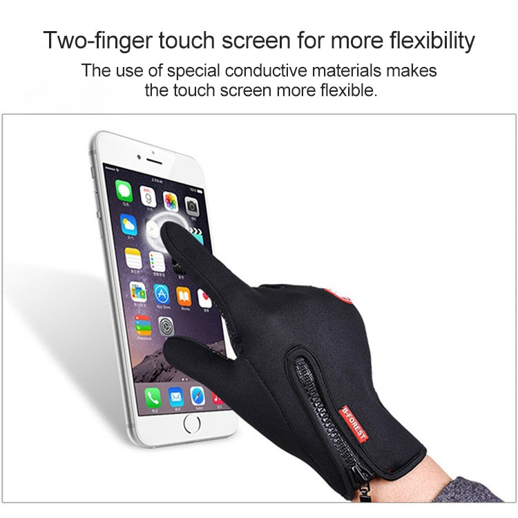 Cycling Gloves Full Finger Neoprene PU Breathable Leather Warm Winter Outdoor Sports Gloves, L, XL, M