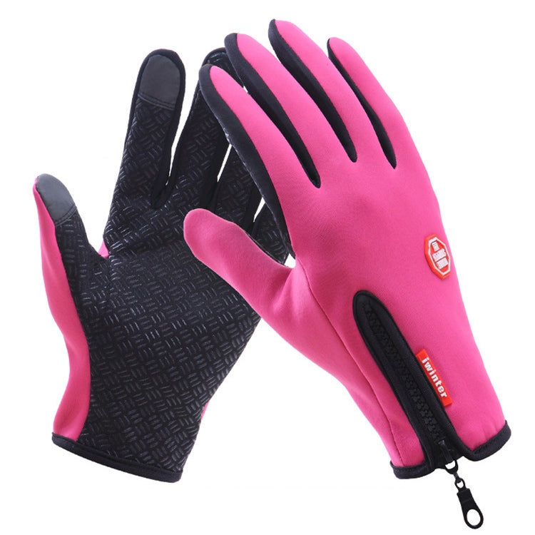 Cycling Gloves Full Finger Neoprene PU Breathable Leather Warm Winter Outdoor Sports Gloves, L, XL, M