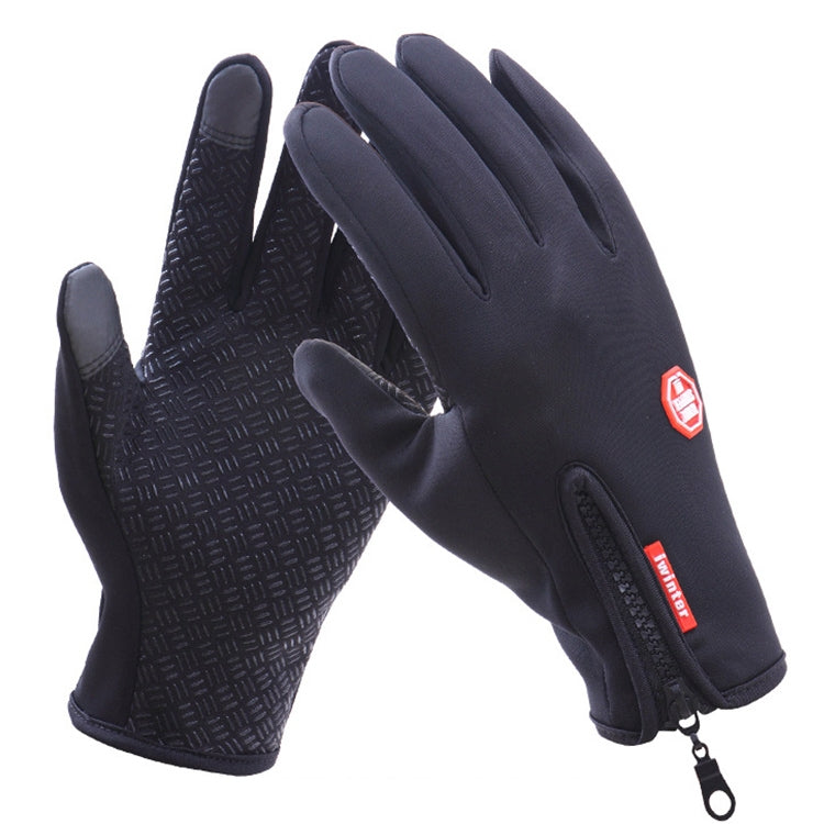 Cycling Gloves Full Finger Neoprene PU Breathable Leather Warm Winter Outdoor Sports Gloves, L, XL, M