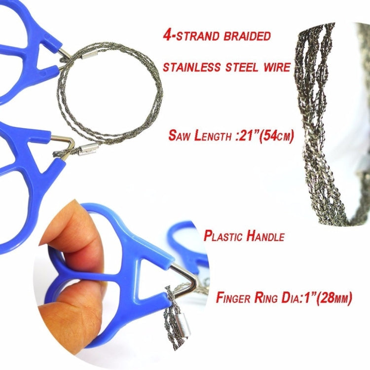 Outdoor Camping Hiking Pocket Saw Wire Travel Emergency Survive Tool Stainless Steel Wire Kits, Hand Saw (Blue)