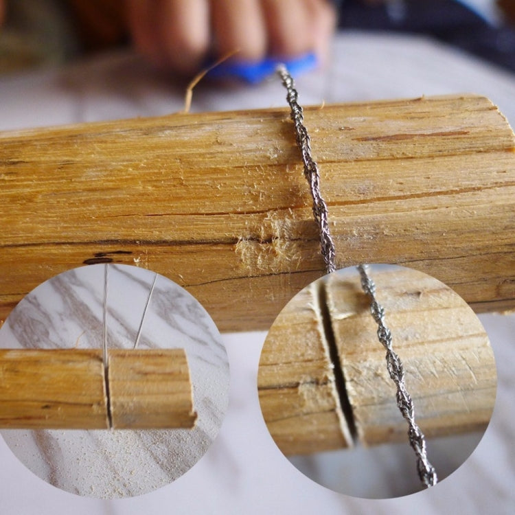 Outdoor Camping Hiking Pocket Saw Wire Travel Emergency Survive Tool Stainless Steel Wire Kits, Hand Saw (Blue)