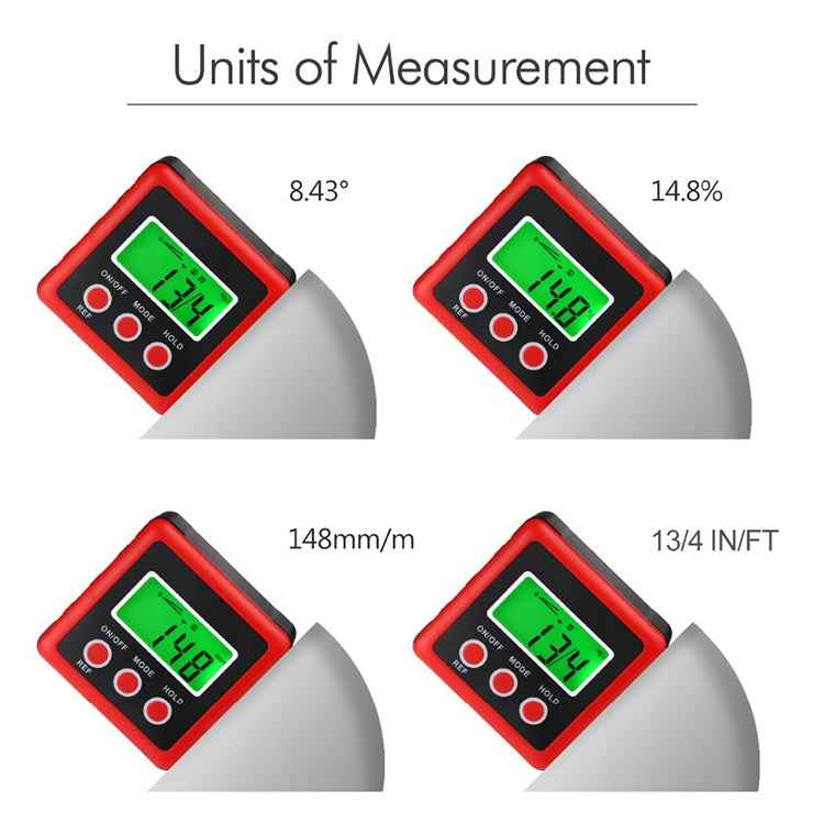 3 Button Mini Precision Magnetic Digital Tilt Box / Tilt Meter / Inclinometer