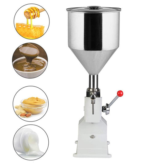 Mini máquina llenadora neumática de acero inoxidable A03, equipo de envasado de líquidos para dispensar cremas y pastas alimenticias.