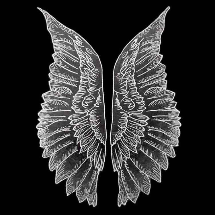 1 Pair Organza Wings Shape Embroidery DIY Clothing Accessories, Red, Black, Gold, White