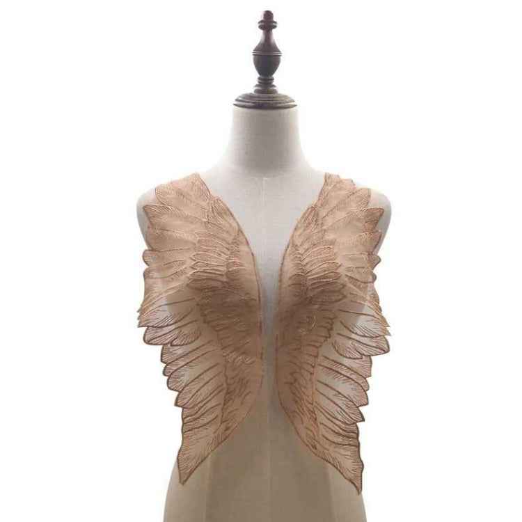 1 Pair Organza Wings Shape Embroidery DIY Clothing Accessories, Red, Black, Gold, White