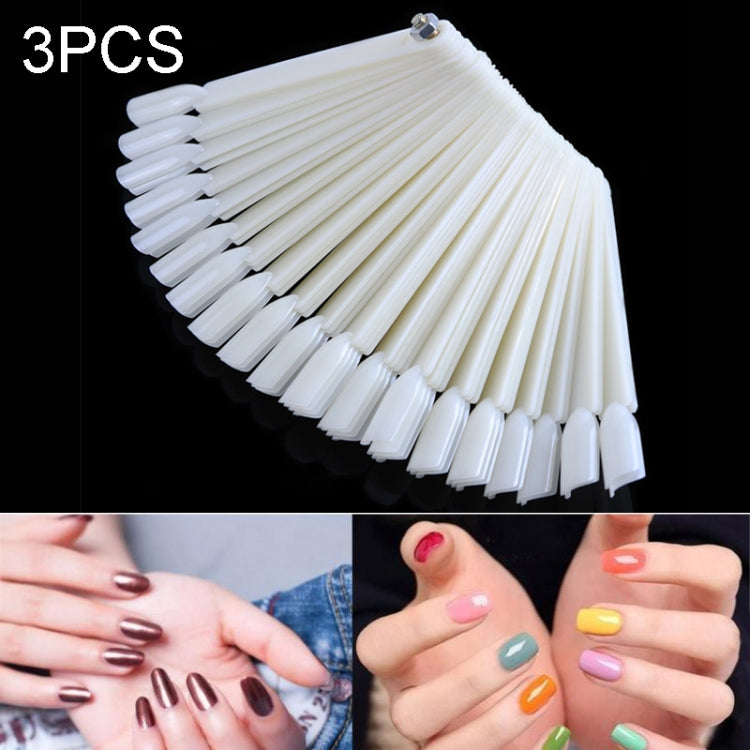 3 Set Fan-shaped Nail Mold Swatch Nail Polish Color Card Nail Art Display Board