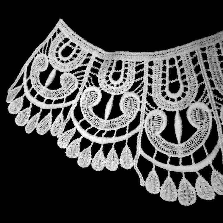 Milk Silk Lace Embroidered Collar Three-dimensional Hollow Fake Collar DIY Clothing Accessories, Size: 32 x 32cm, Red Wine, Sky Blue, Gray, Beige, Black, Rose Red, White