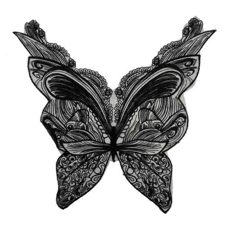 Butterfly Shape Embroidery Corsage Lace Collar DIY Clothing Accessories, Size: About 42 x 38cm