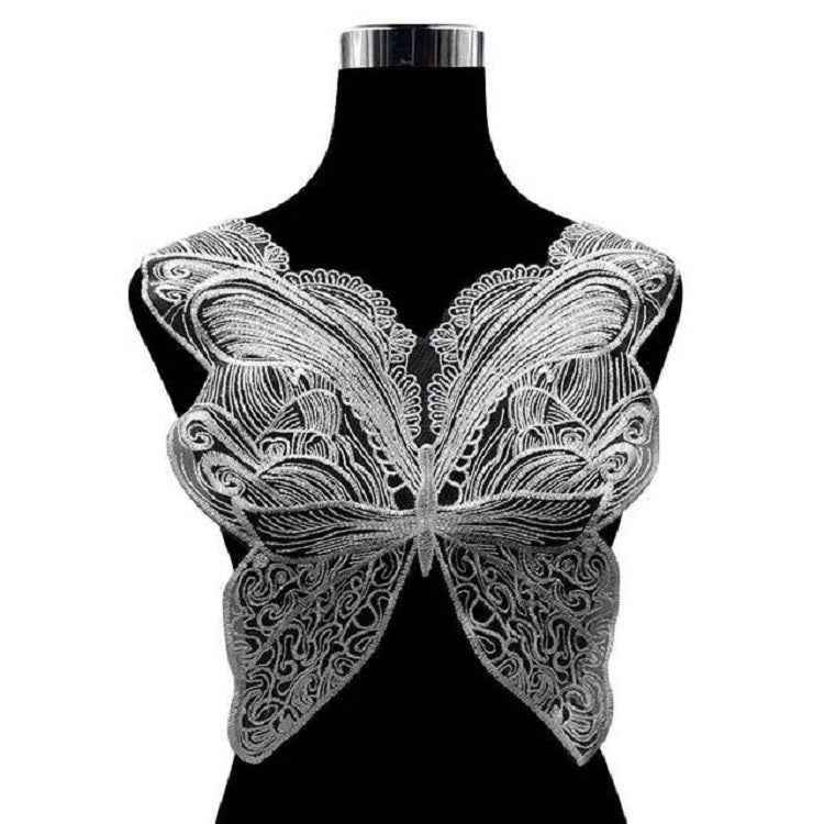 Butterfly Shape Embroidery Corsage Lace Collar DIY Clothing Accessories, Size: About 42 x 38cm