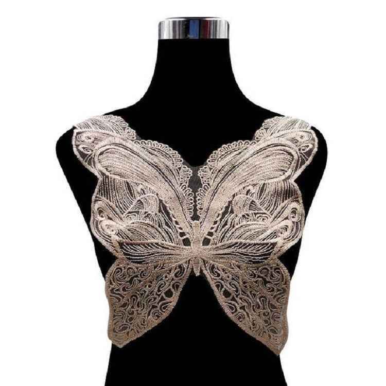 Butterfly Shape Embroidery Corsage Lace Collar DIY Clothing Accessories, Size: About 42 x 38cm