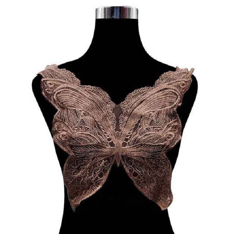 Butterfly Shape Embroidery Corsage Lace Collar DIY Clothing Accessories, Size: About 42 x 38cm