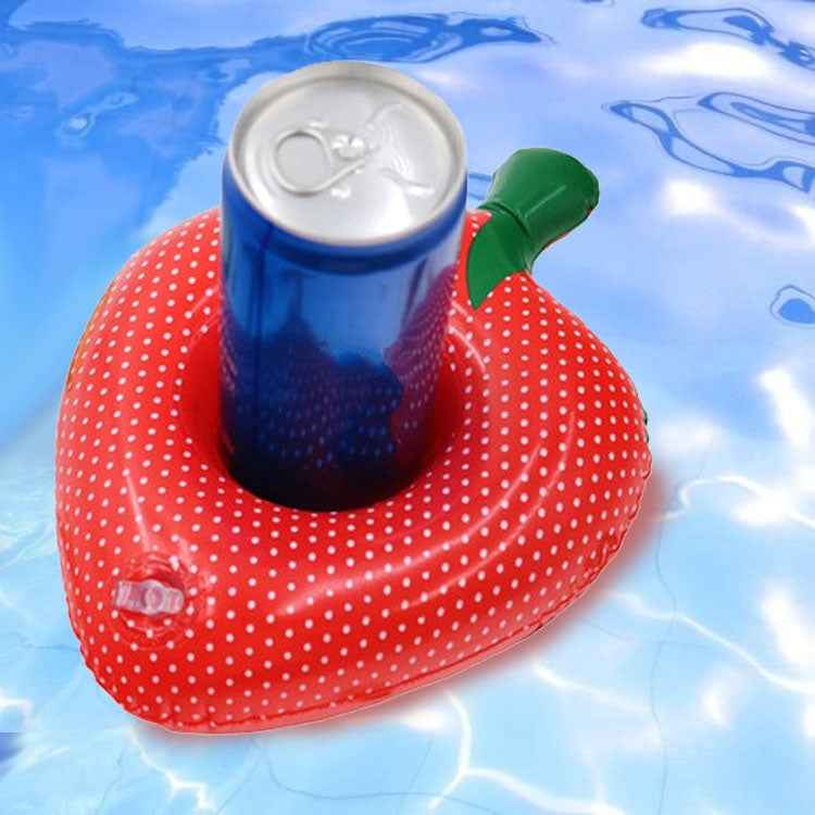 2 PCS Strawberry Shape Inflatable Coaster Floating Water Drink Cup Holder, Strawberry