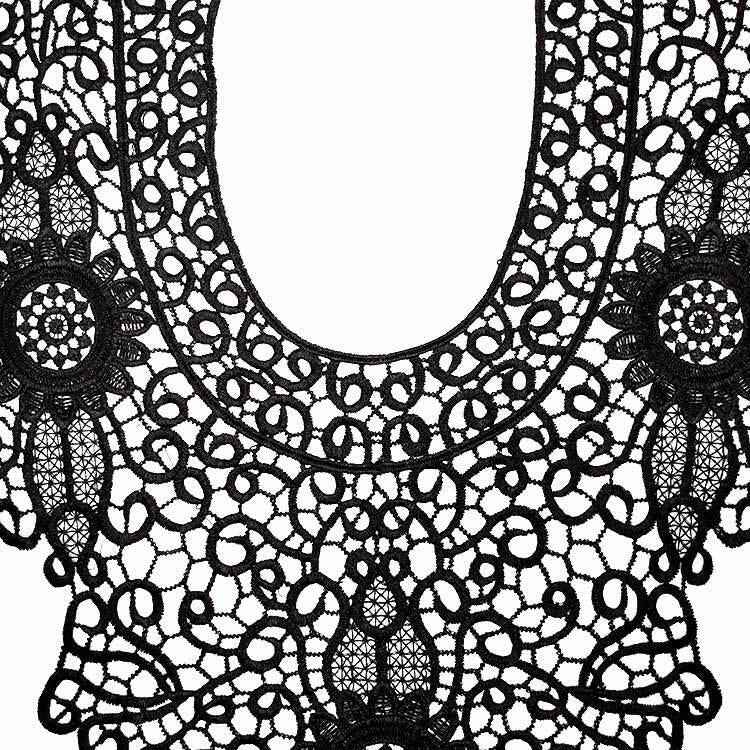 Lace Embroidery Hollow Fake Collar DIY Clothing Accessories, Size: About 55 x 47cm, Red, Beige, Black, Light Brown, White