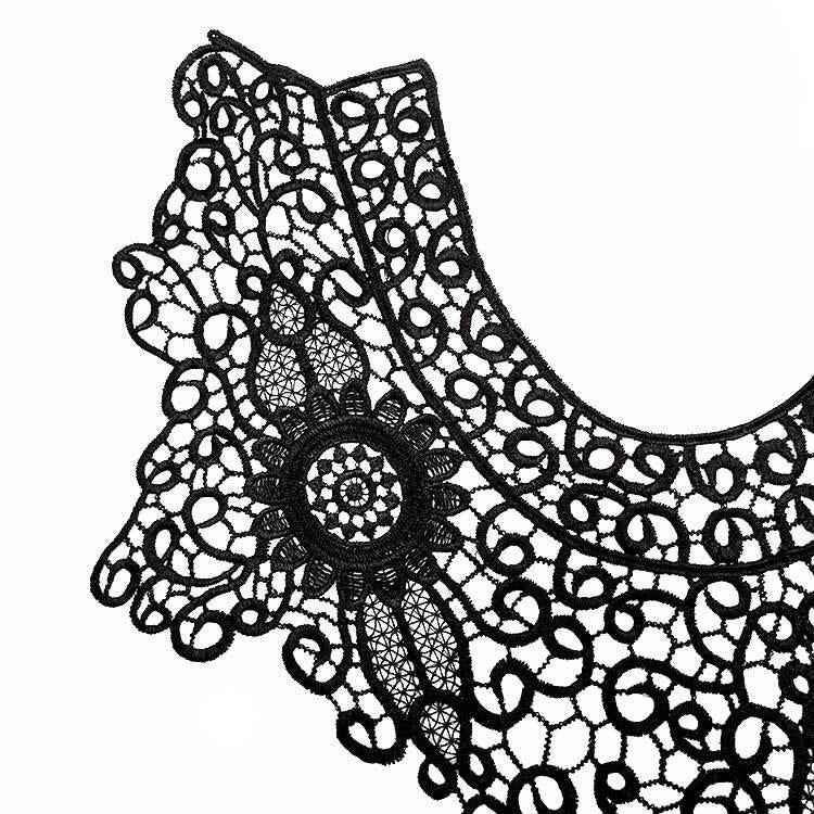 Lace Embroidery Hollow Fake Collar DIY Clothing Accessories, Size: About 55 x 47cm, Red, Beige, Black, Light Brown, White