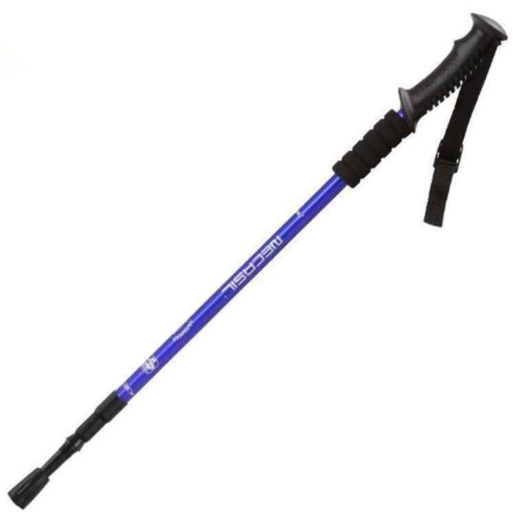 NECASIL Three-section Aluminum Alloy Straight Handle Retractable Trekking Trekking Pole, Three-section (Black), Three-section (Red), Three-section (Blue), Three-section (Silver), Three-section (Purple), Three-section (Gold)