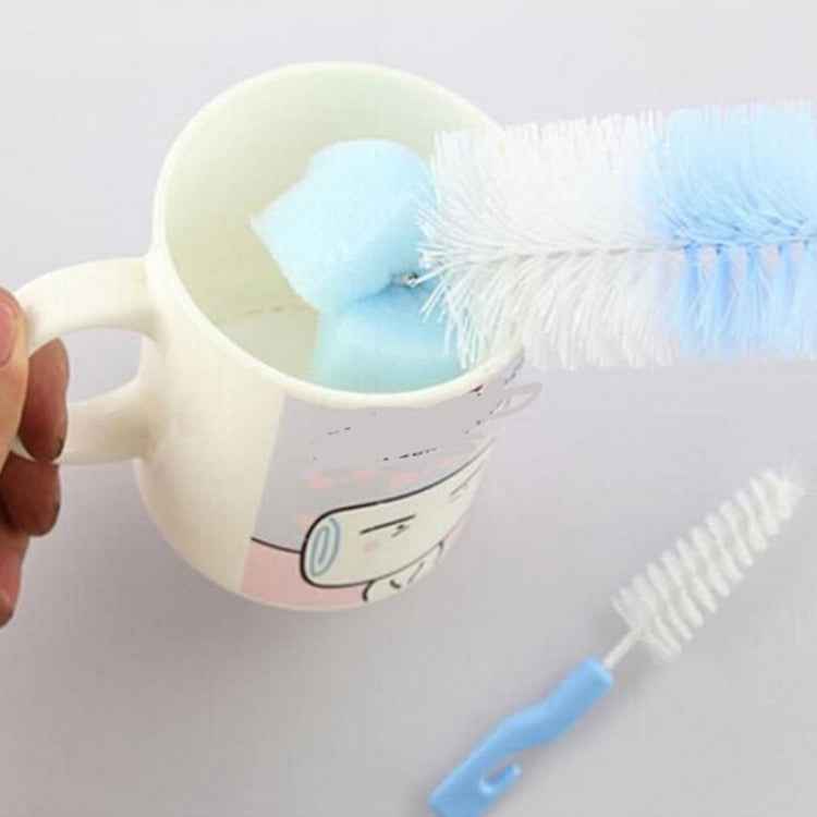 2 Sets Baby Nipple Milk Bottle Cup 360 Degree Sponge Cleaner Pacifier Brush, Random Color Delivery