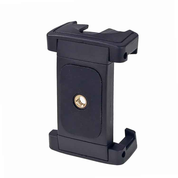 Xiletu Xj-12 Live Broadcast Bracket Fixing Clip Tripod Mount Phone Clamp with 1/4 inch Screw Holes & Cold Shoe Base