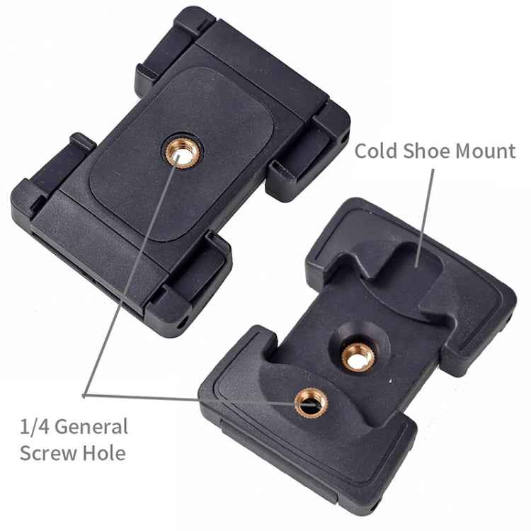 Xiletu Xj-12 Live Broadcast Bracket Fixing Clip Tripod Mount Phone Clamp with 1/4 inch Screw Holes & Cold Shoe Base