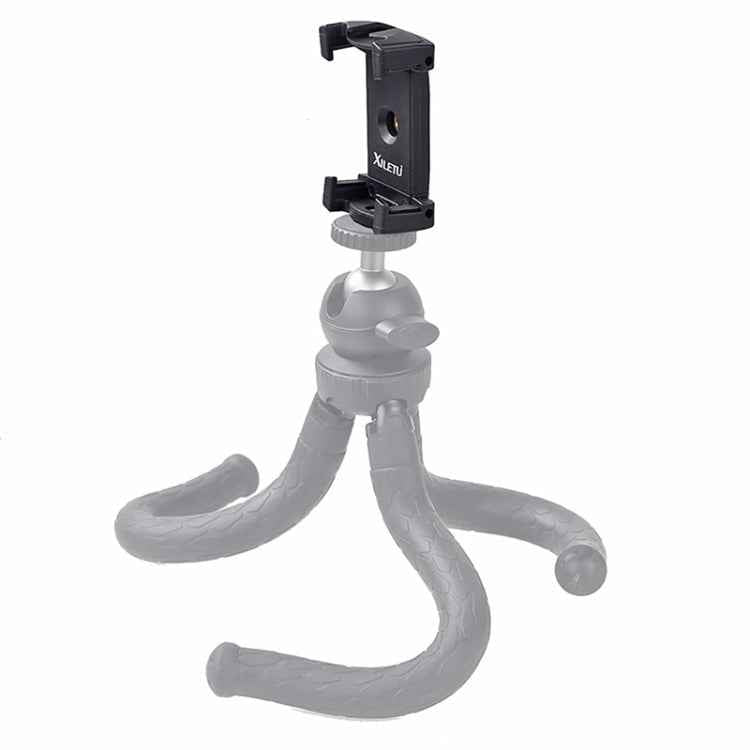 Xiletu Xj-12 Live Broadcast Bracket Fixing Clip Tripod Mount Phone Clamp with 1/4 inch Screw Holes & Cold Shoe Base