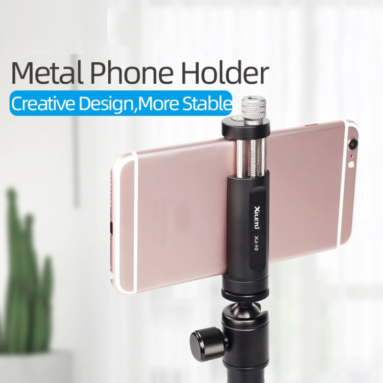 Xiletu Xj-12 Live Broadcast Bracket Fixing Clip Tripod Mount Phone Clamp with 1/4 inch Screw Holes & Cold Shoe Base