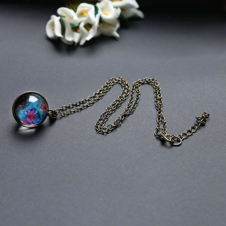 Double-sided Glass Globe Solar Cosmic Starry Necklace Galaxy Pendant