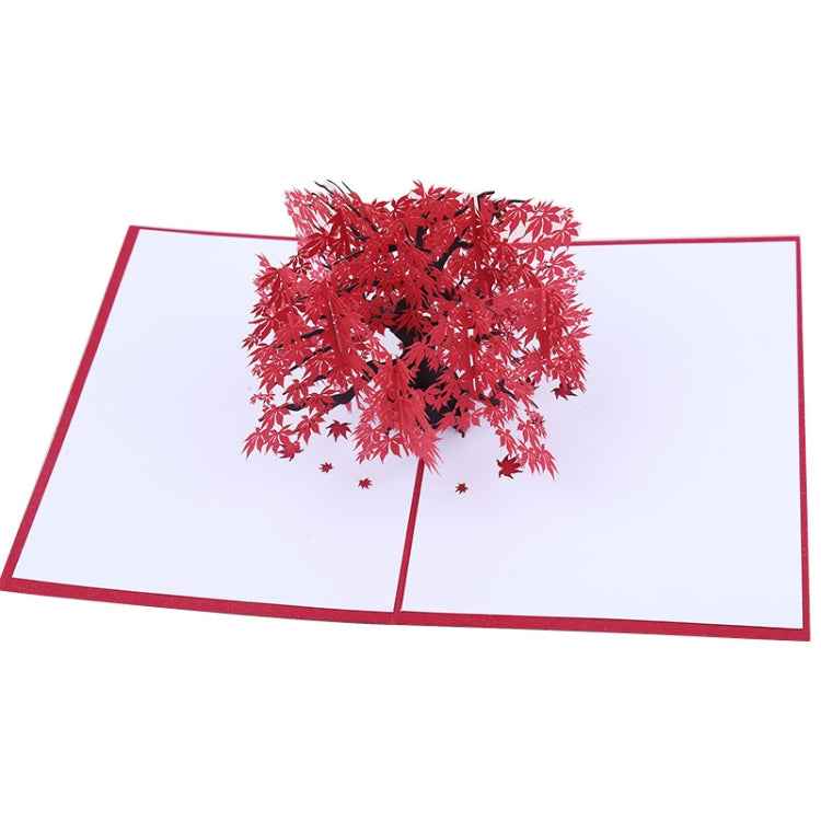Three-Dimensional Maple Tree Greeting Card Birthday Greeting Card Red Maple Leaf 3d Card
