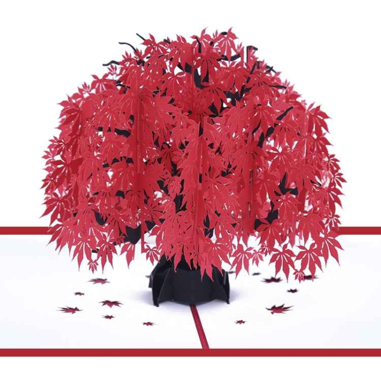 Three-Dimensional Maple Tree Greeting Card Birthday Greeting Card Red Maple Leaf 3d Card