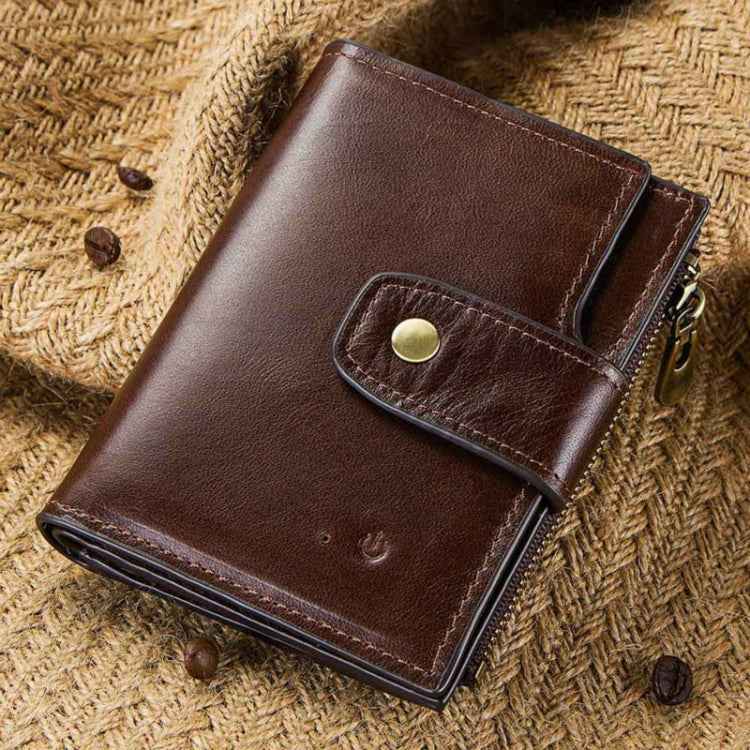 Men Leather Wallet Smart Bluetooth Antimagnetic RFID Anti-Lost Anti-Theft Multi-Function Coin Purse