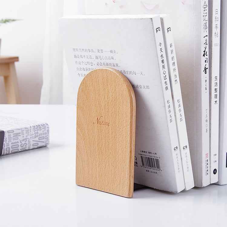 Anti-skid Bookends Shelf Holder Book Nature Wood Stand