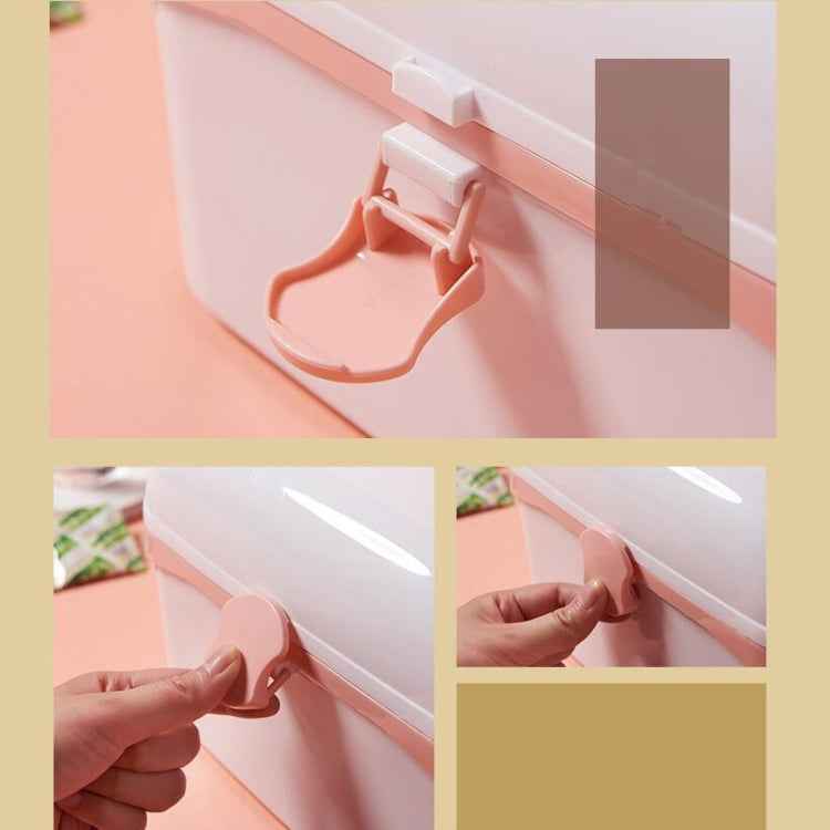 Multifunctional Dustproof Jewelry Cosmetic Plastic Box Household Portable Medicine Box Case, S 24x16.5x14cm, L 27.5x19x18cm