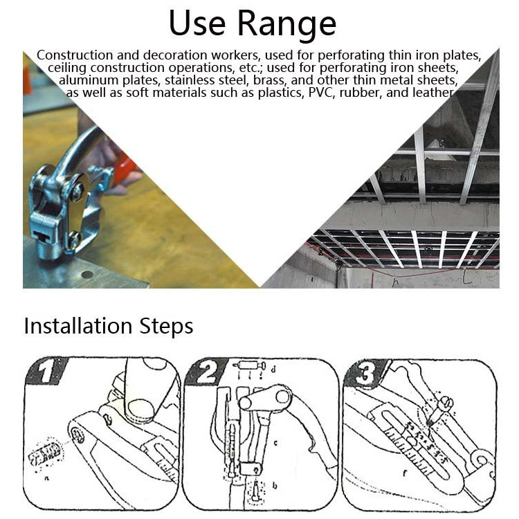 16 in 1 Stainless Steel Copper Aluminum Strip Iron Leather Plastic Manual Punching Pliers Punching Machine Set