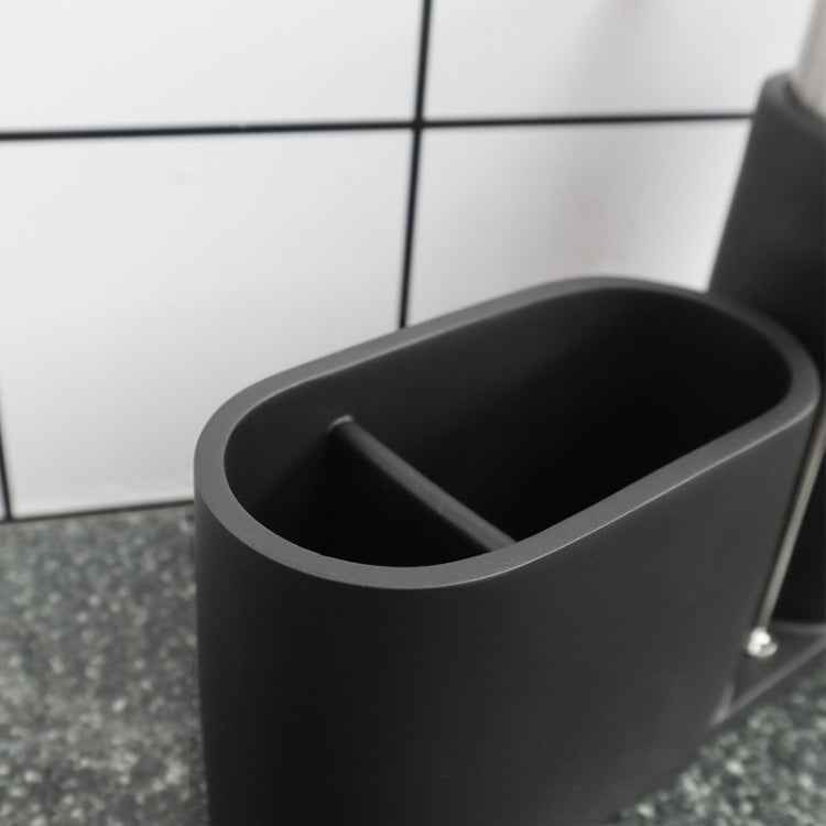 Soap Dispenser Kitchen Sink Steel Wire Ball Pot Brush Rag Storage Rack Set