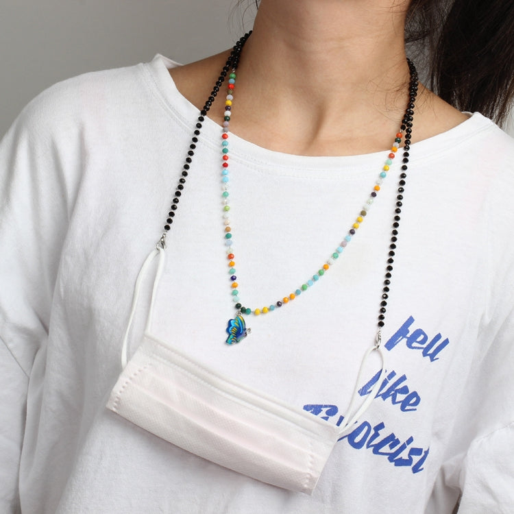 Jewelry Bead Chain Butterfly Pendant Mask Anti-Drop Lanyard Necklace Glasses Chain, Butterfly Pendant Chain