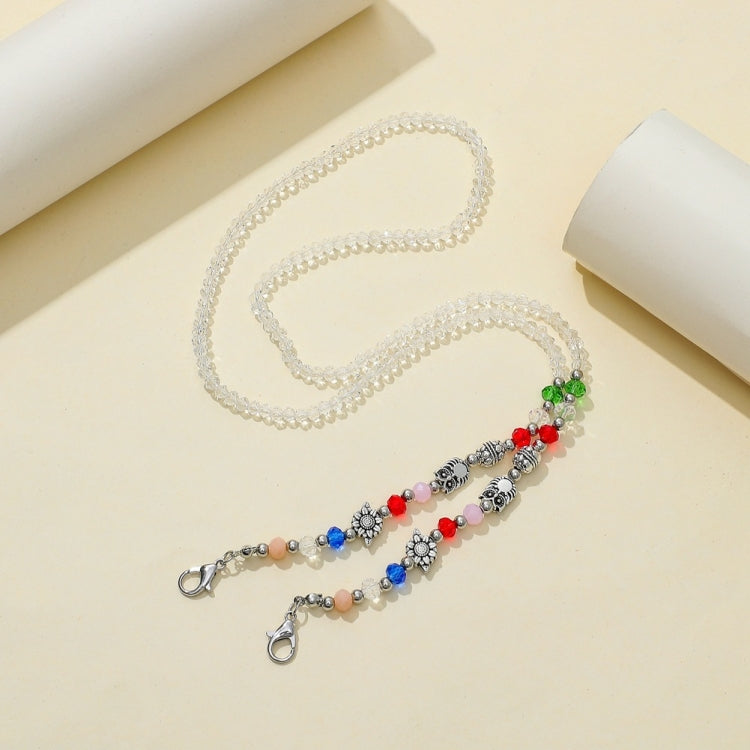 Mask Lanyard Necklace Transparent Faceted Bead Retro Anti-Lost Mask Chain, Faceted Bead Chain