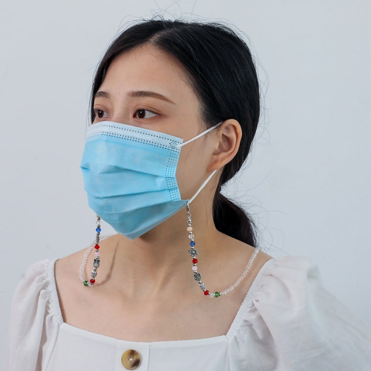 Mask Lanyard Necklace Transparent Faceted Bead Retro Anti-Lost Mask Chain, Faceted Bead Chain