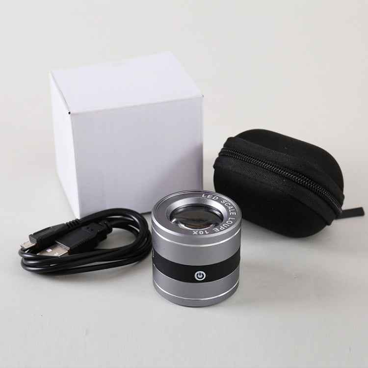Rechargeable Tube Type With LED White Lamp UV Lamp Scale Measurement And Identification HD Optical Glass 10 Times Magnifying Glass