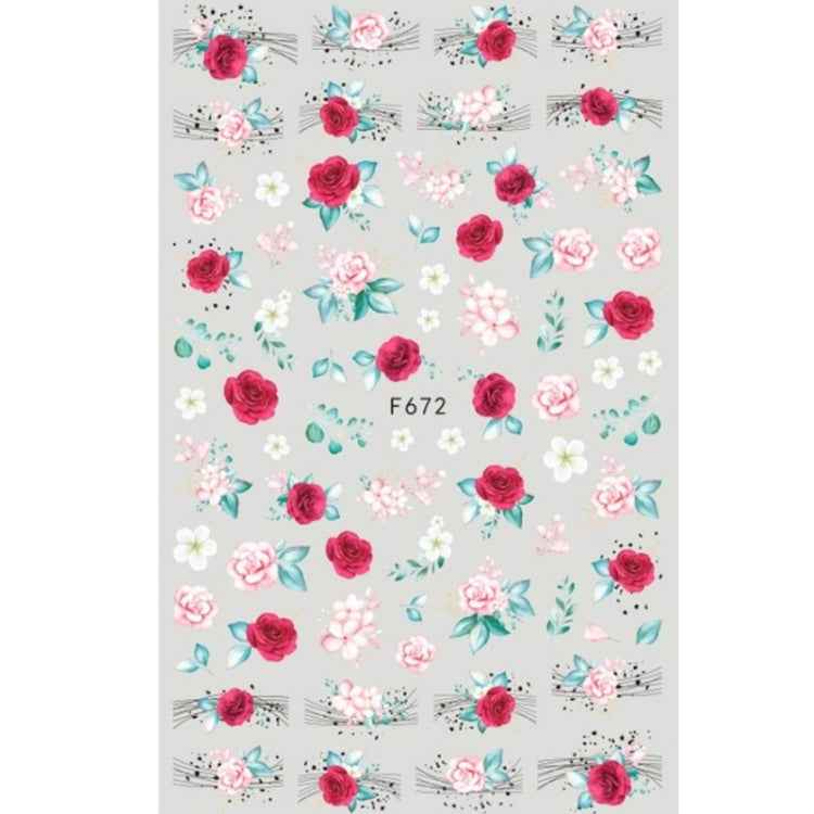 10pcs 3D Adhesive Butterfly Retro Rose Color Nail Art Sticker