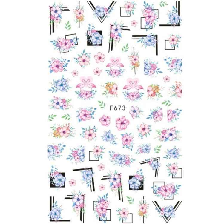 10pcs 3D Adhesive Butterfly Retro Rose Color Nail Art Sticker