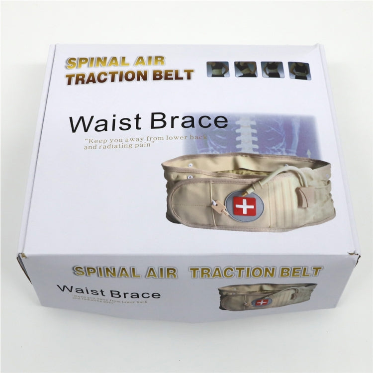 Lumbar Spine Inflated Traction Belt Lumbar Disc Pneumatic Waist Protective Belt, Khaki