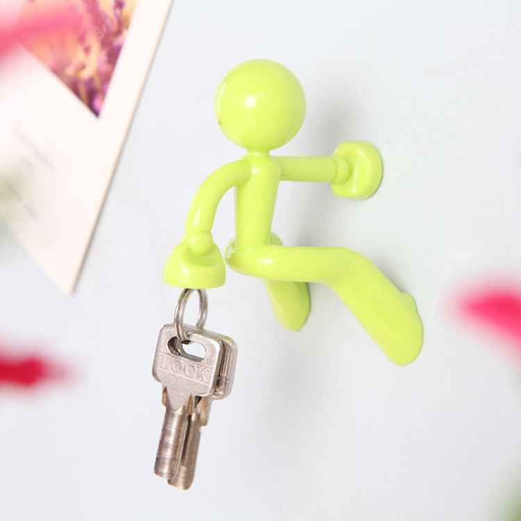 2 PCS Cute Humanoid Strong Magnet Key Hanger Multifunctional Magnetic Refrigerator Magnet, Random Color Delivery