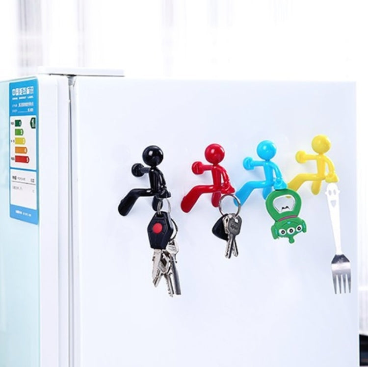 2 PCS Cute Humanoid Strong Magnet Key Hanger Multifunctional Magnetic Refrigerator Magnet, Random Color Delivery, Key Hanger