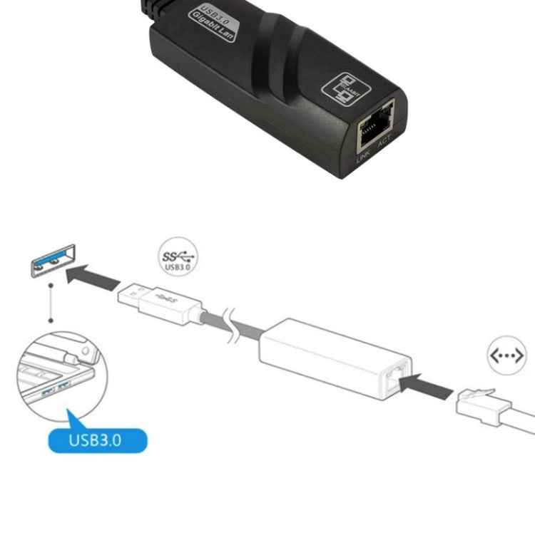 10/100/1000 Mbps RJ45 to USB 3.0 External Gigabit Network Card, Support WIN10