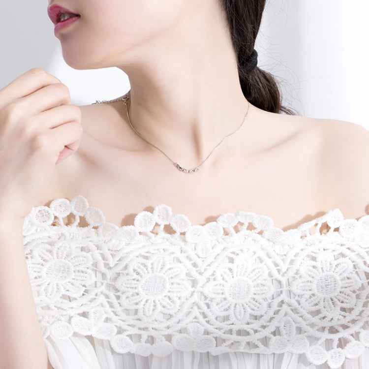 925 Sterling Silver Peas Necklace Rice Clavicle Chain