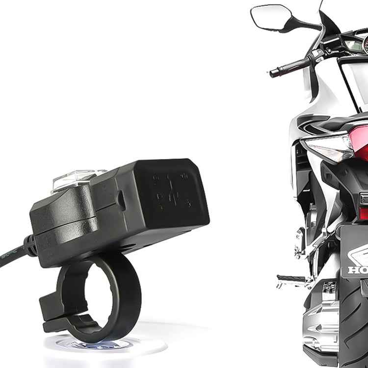 Dual USB Port 12V Waterproof Motorbike Motorcycle Handlebar Charger 5V 1A/2.1A Adapter Power Supply Socket for Phone Mobile, Handlebar Charger